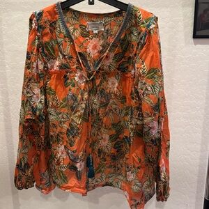 Johnny Was Workshop Floral Top